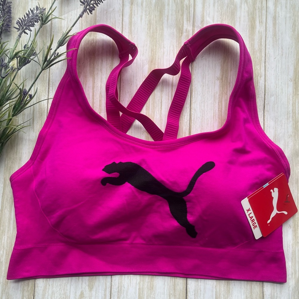 Puma Women's Pink Seamless Sports Bra